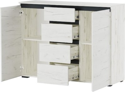 Комод Памир Гретта 2С4Я (крафт белый/антрацит)