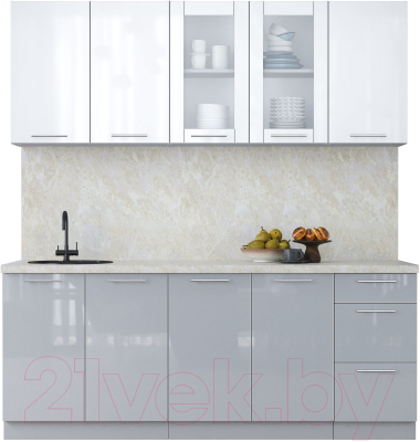 Кухонный гарнитур Интерлиния Мила Пластик 2.0 Б - фото