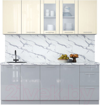 Кухонный гарнитур Интерлиния Мила Пластик 2.0 Б - фото