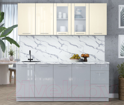 Кухонный гарнитур Интерлиния Мила Пластик 2.0 Б