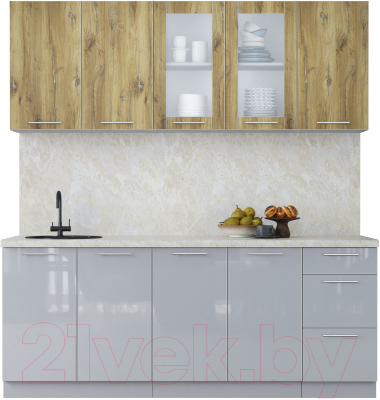 Кухонный гарнитур Интерлиния Мила Пластик 2.0 Б - фото