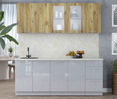 Кухонный гарнитур Интерлиния Мила Пластик 2.0 Б