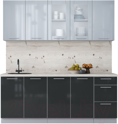 Кухонный гарнитур Интерлиния Мила Пластик 2.0 Б - фото