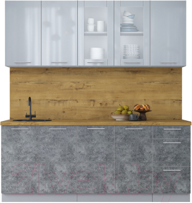 Кухонный гарнитур Интерлиния Мила Пластик 2.0 Б - фото