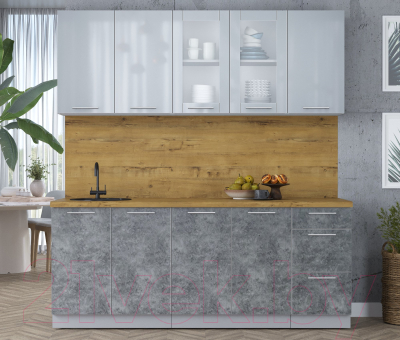 Кухонный гарнитур Интерлиния Мила Пластик 2.0 Б