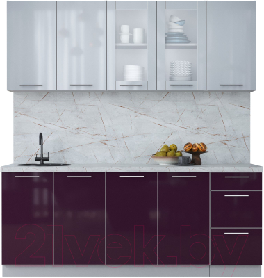 Кухонный гарнитур Интерлиния Мила Пластик 2.0 Б - фото