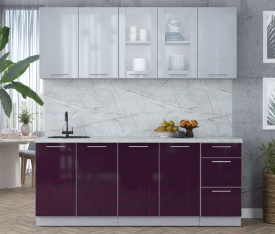 Кухонный гарнитур Интерлиния Мила Пластик 2.0 Б