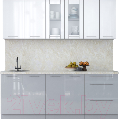 Кухонный гарнитур Интерлиния Мила Пластик 2.1 Б - фото