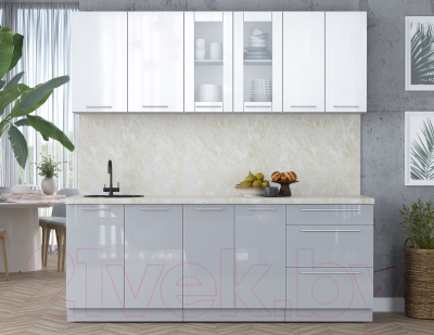 Кухонный гарнитур Интерлиния Мила Пластик 2.1 Б