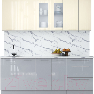 Кухонный гарнитур Интерлиния Мила Пластик 2.1 Б - фото