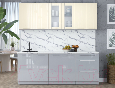 Кухонный гарнитур Интерлиния Мила Пластик 2.1 Б