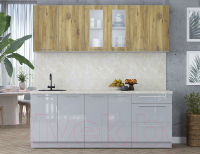 Кухонный гарнитур Интерлиния Мила Пластик 2.1 Б