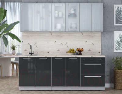 Кухонный гарнитур Интерлиния Мила Пластик 2.1 Б