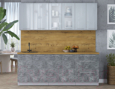 Кухонный гарнитур Интерлиния Мила Пластик 2.1 Б