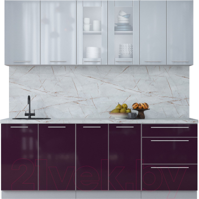 Кухонный гарнитур Интерлиния Мила Пластик 2.1 Б - фото
