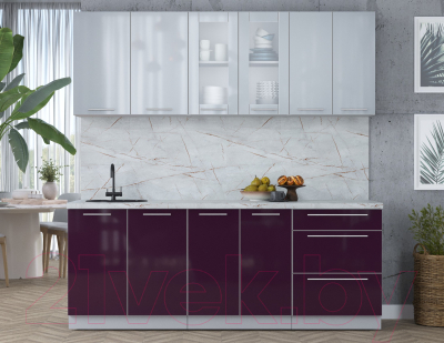 Кухонный гарнитур Интерлиния Мила Пластик 2.1 Б