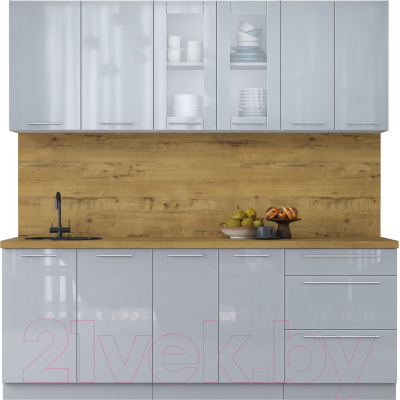 Кухонный гарнитур Интерлиния Мила Пластик 2.1 Б - фото
