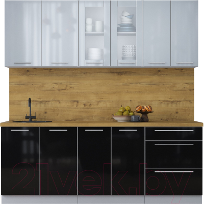 Кухонный гарнитур Интерлиния Мила Пластик 2.1 Б - фото