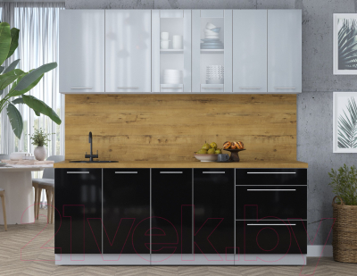 Кухонный гарнитур Интерлиния Мила Пластик 2.1 Б