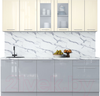 Кухонный гарнитур Интерлиния Мила Пластик 2.2 Б - фото
