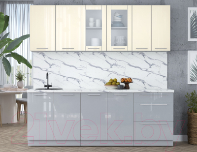 Кухонный гарнитур Интерлиния Мила Пластик 2.2 Б