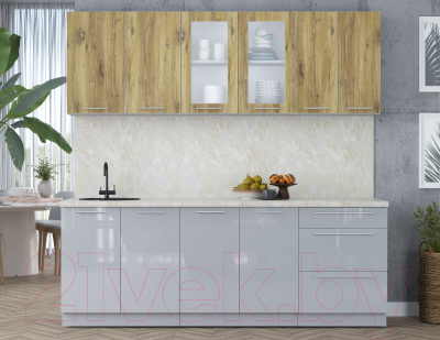 Кухонный гарнитур Интерлиния Мила Пластик 2.2 Б