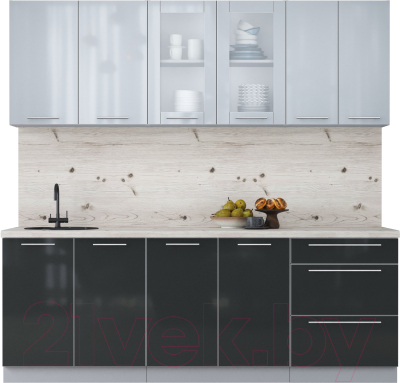Кухонный гарнитур Интерлиния Мила Пластик 2.2 Б - фото