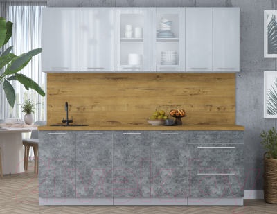 Кухонный гарнитур Интерлиния Мила Пластик 2.2 Б