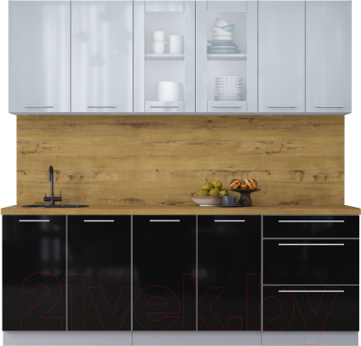 Кухонный гарнитур Интерлиния Мила Пластик 2.2 Б - фото