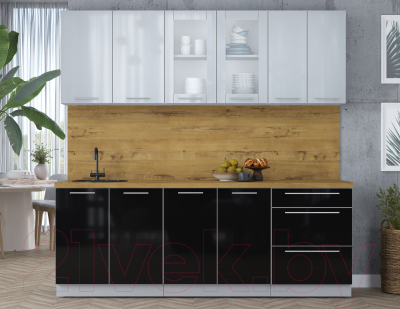 Кухонный гарнитур Интерлиния Мила Пластик 2.2 Б