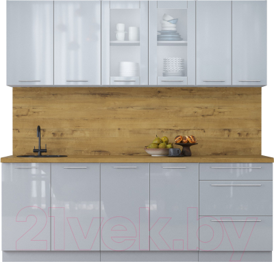 Кухонный гарнитур Интерлиния Мила Пластик 2.2 Б - фото