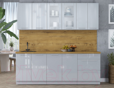 Кухонный гарнитур Интерлиния Мила Пластик 2.2 Б