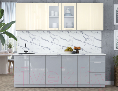 Кухонный гарнитур Интерлиния Мила Пластик 2.3 Б