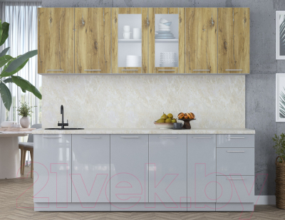 Кухонный гарнитур Интерлиния Мила Пластик 2.3 Б