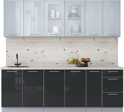 Кухонный гарнитур Интерлиния Мила Пластик 2.3 Б - фото