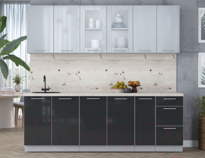 Кухонный гарнитур Интерлиния Мила Пластик 2.3 Б