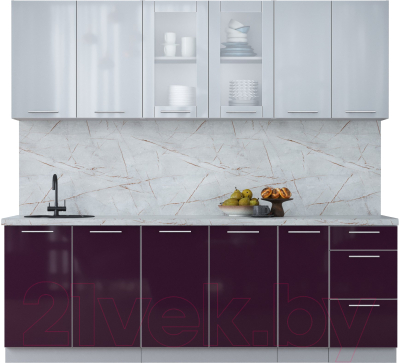 Кухонный гарнитур Интерлиния Мила Пластик 2.3 Б - фото