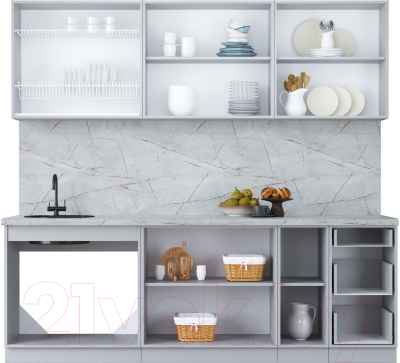 Кухонный гарнитур Интерлиния Мила Пластик 2.3 Б
