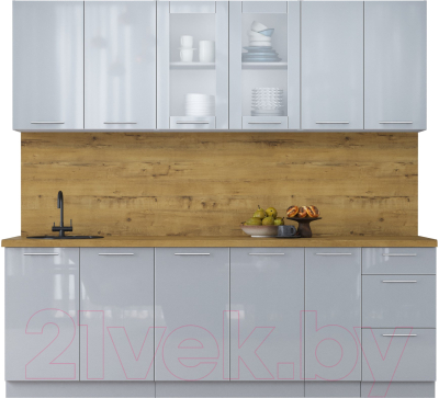 Кухонный гарнитур Интерлиния Мила Пластик 2.3 Б - фото