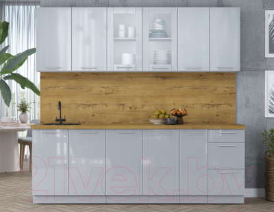 Кухонный гарнитур Интерлиния Мила Пластик 2.3 Б