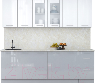 Кухонный гарнитур Интерлиния Мила Пластик 2.4 Б - фото
