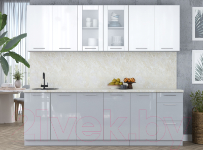 Кухонный гарнитур Интерлиния Мила Пластик 2.4 Б