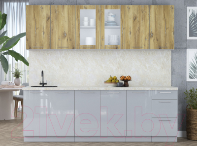 Кухонный гарнитур Интерлиния Мила Пластик 2.4 Б