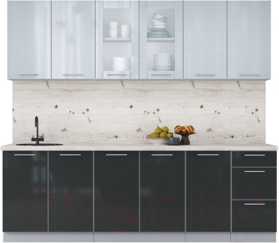 Кухонный гарнитур Интерлиния Мила Пластик 2.4 Б - фото