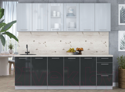 Кухонный гарнитур Интерлиния Мила Пластик 2.4 Б