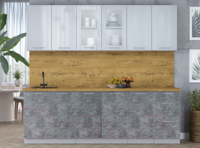 Кухонный гарнитур Интерлиния Мила Пластик 2.4 Б