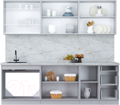 Кухонный гарнитур Интерлиния Мила Пластик 2.4 Б