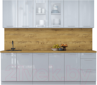 Кухонный гарнитур Интерлиния Мила Пластик 2.4 Б - фото