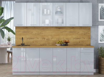 Кухонный гарнитур Интерлиния Мила Пластик 2.4 Б