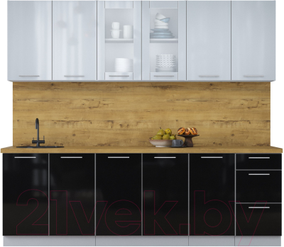 Кухонный гарнитур Интерлиния Мила Пластик 2.4 Б - фото